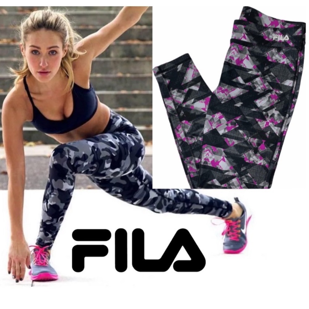 Fila Sport Leggings Pink Black Fila Sport Running